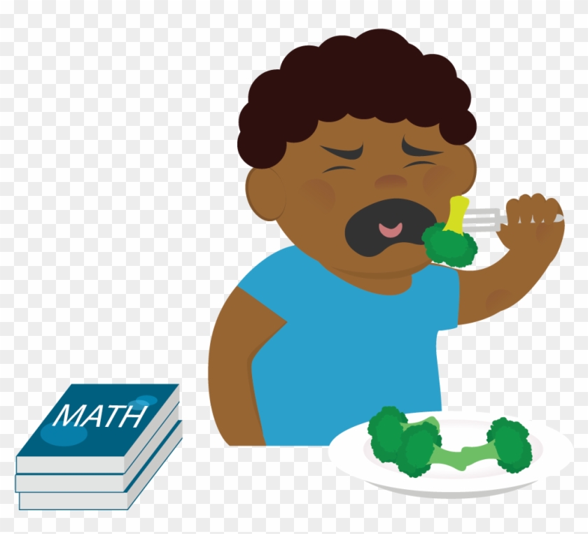 Learning W/out Words - Boy Eating Broccoli Cartoon #534695