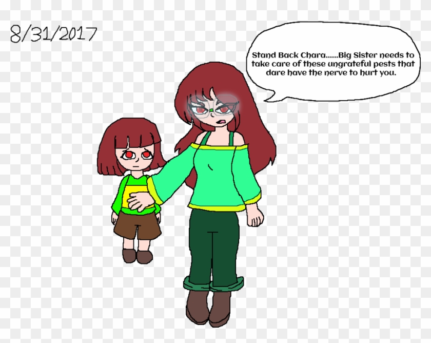 Chara's Big Sister And Keeper Ain't Having It By Elzathehedgehog - Cartoon #534775