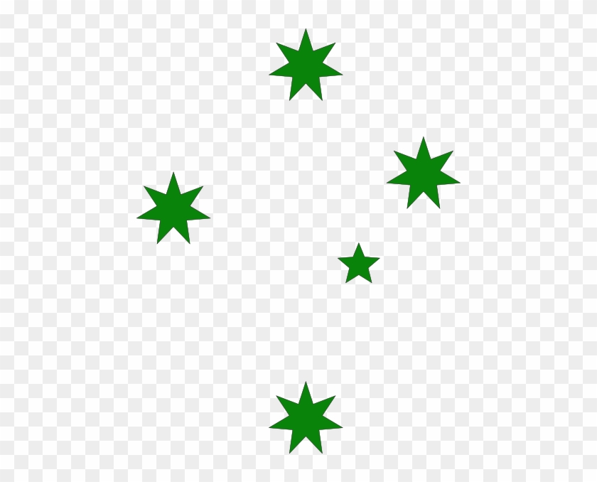 This Free Clip Arts Design Of Southern Cross - Australian Flag Green And Yellow #534839