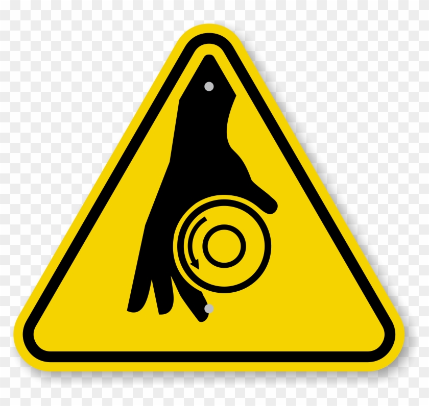 Iso Rotating Shaft Warning Sign Symbol - Warning Sign #534884
