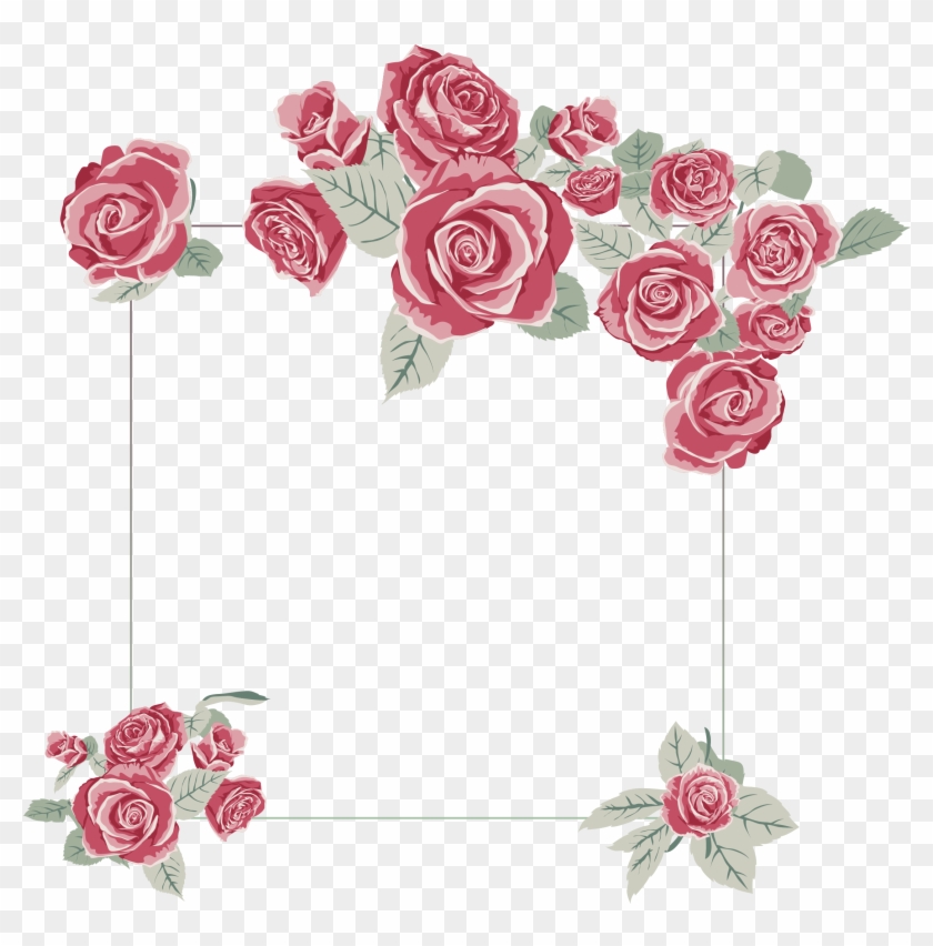Rose Frame 2 Png - Roses Frame Png #535100