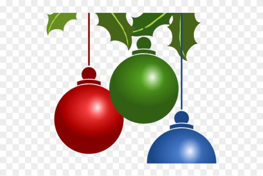 Christmas Decorating Cliparts - Hanging Christmas Baubles Vector #536239