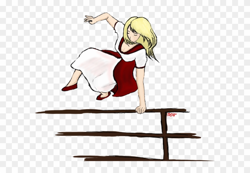 A Girl Jumping Over A Fence By Thedancingfirefly - Cartoon #536352