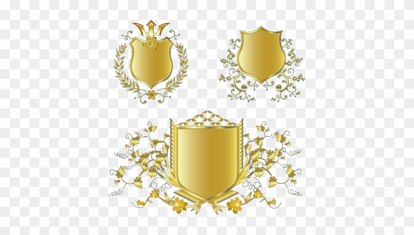 Antique Gold Frame Png Similiar Shield Designs Keywords - Shield With Design Png #536502