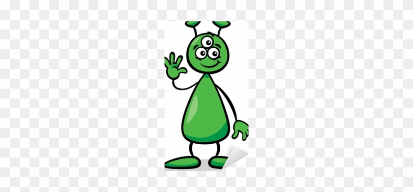 Alien Or Martian Cartoon Illustration Sticker • Pixers® - Cartoon Martian #536673