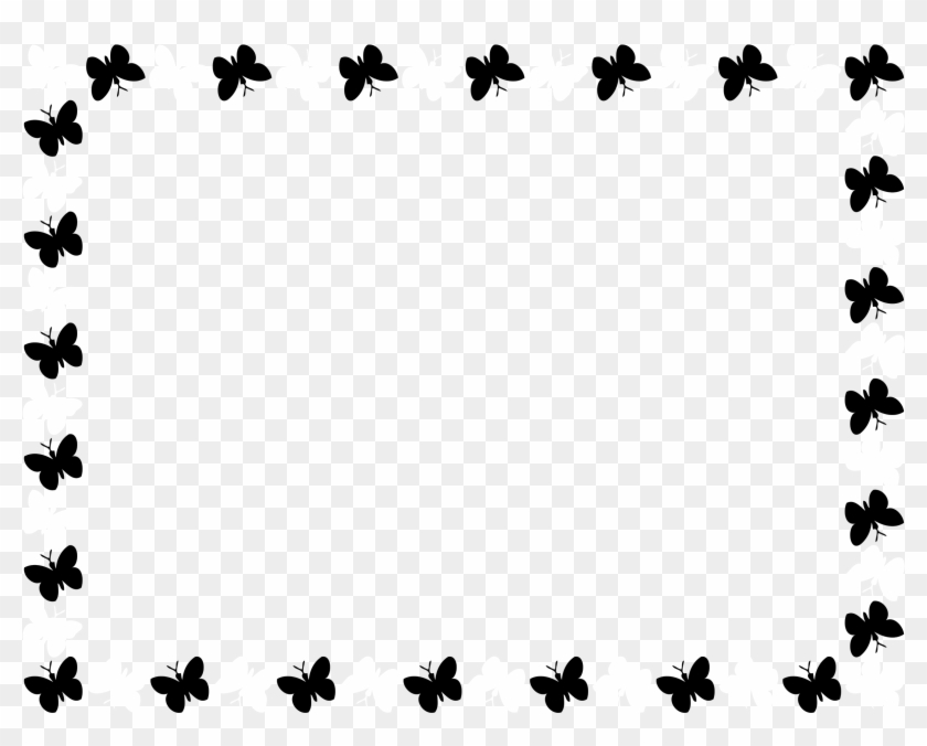 Butterfly Frame - Butterfly Border Clipart Black And White #536761