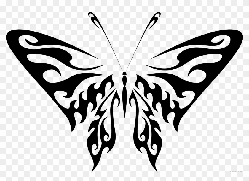 Butterfly Line Art Animal Free Black White Clipart - Silhouette Art Butterfly #536784