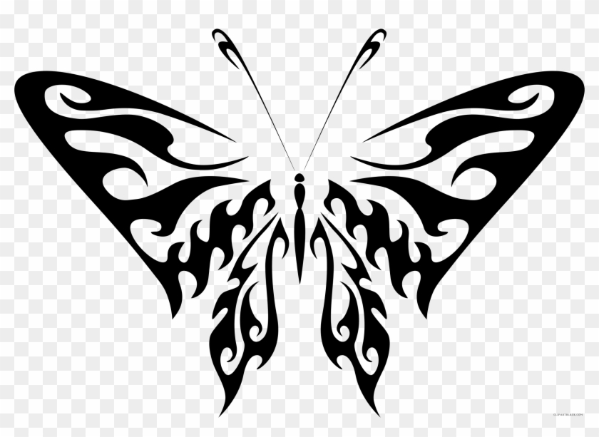 Butterfly Line Art Animal Free Black White Clipart - Silhouette Art Butterfly #536784