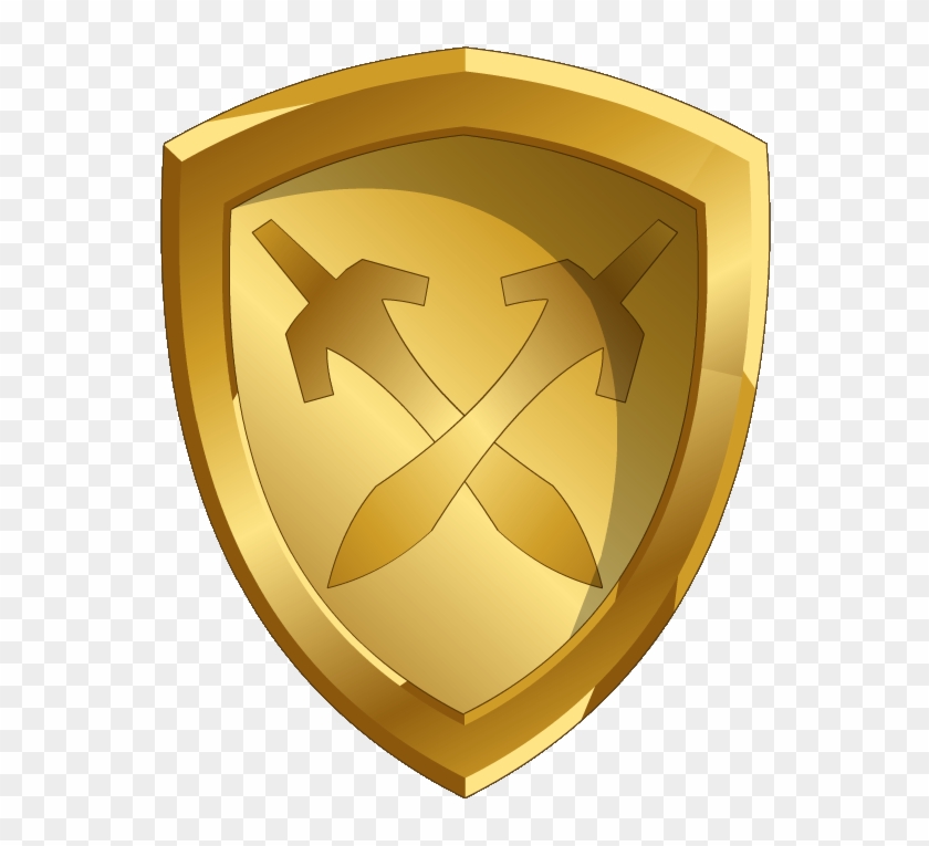 Sword Master Emblem - Golden Sword And Shield Png #536885
