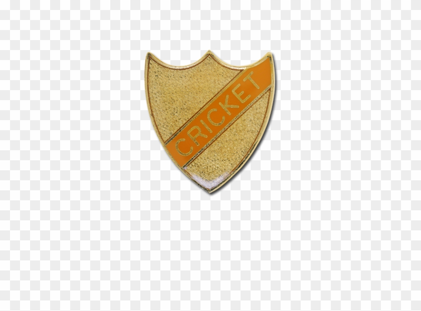 Cricket Small Enamelled Stripe Shield Badge - Cricket Small Enamelled Stripe Shield Badge Colour: #537025