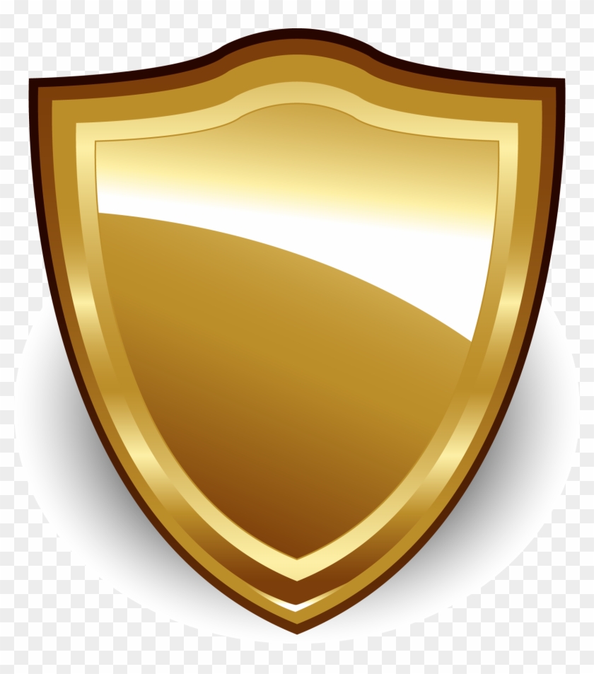 Badge Gold Euclidean Vector - Golden Shield Png #537036