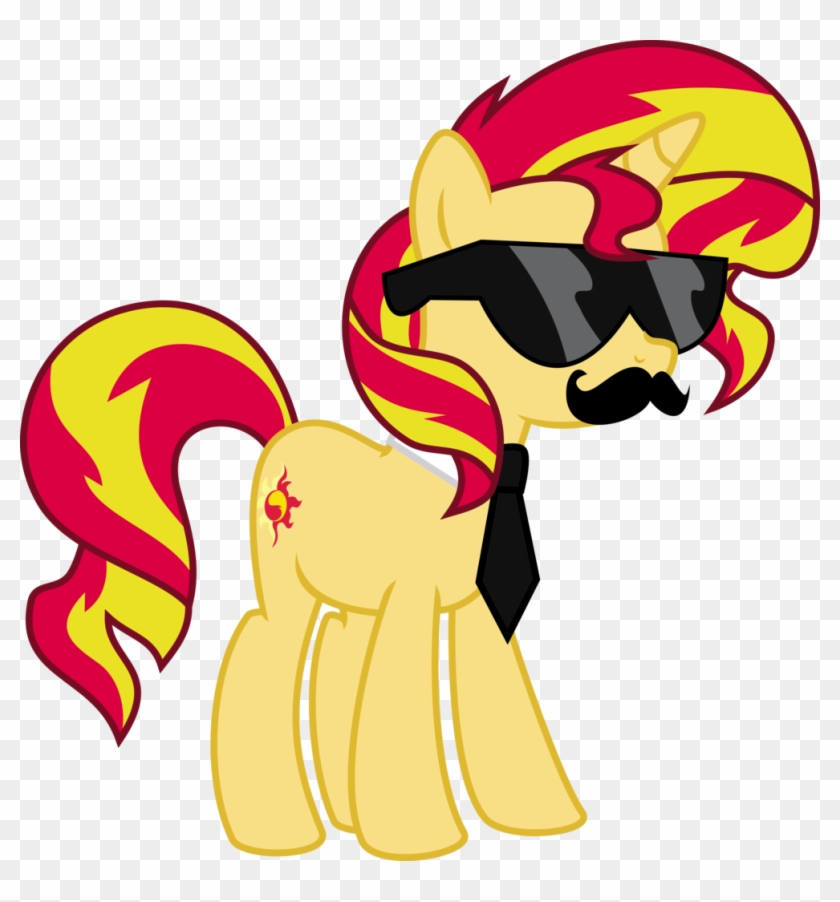 Elsia-pony, Disguise, Moustache, Necktie, Pony, Safe, - Sunset Shimmer Is Best Pony #537053
