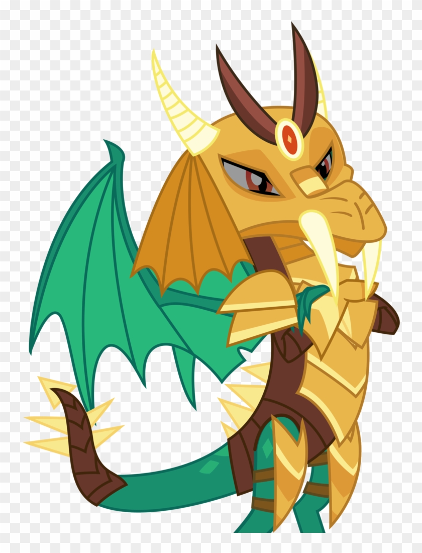Sketchmcreations, Crossed Arms, Disguise, Dragon, Dragon - Mlp Ember The Dragon Transparent In Gold Armor #537068