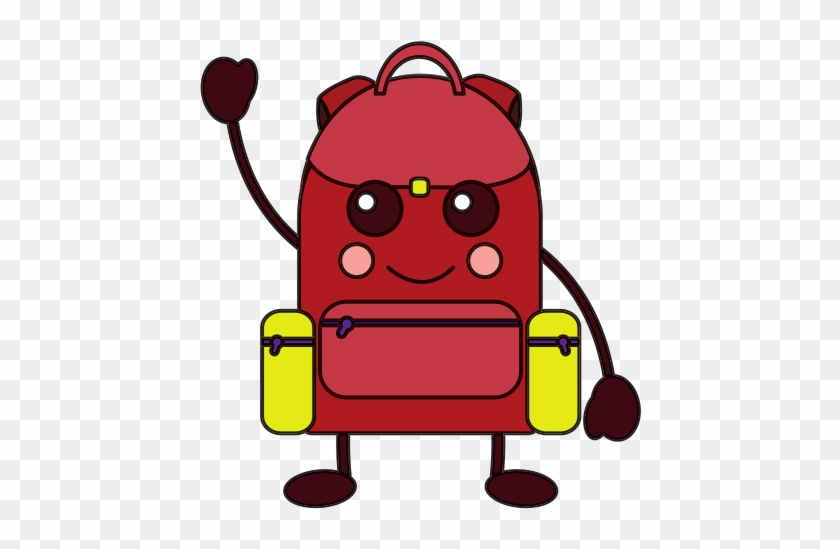 Happy Backpack School Supplies Kawaii Icon Image - Math Cartoon Character #537082
