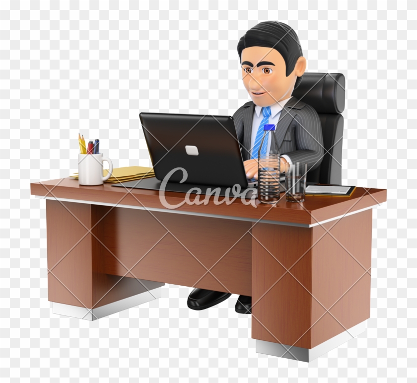3d Businessman Working In The Office - Businessperson #537137
