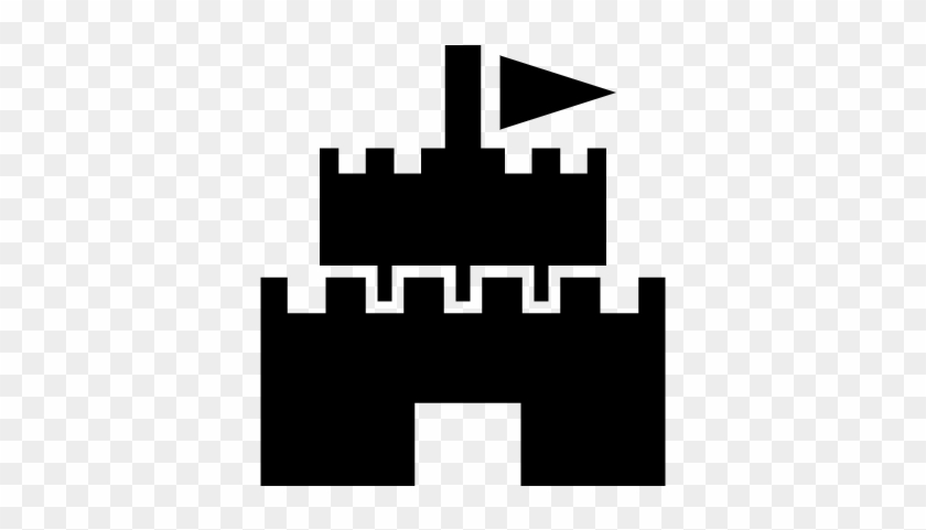 Castle With A Flag On Top Vector - Castle Shape Png #537264