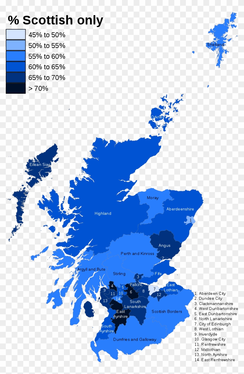 Map Showing The Percentage Of The Population That Identifies - Caol Ila Distillery #537600