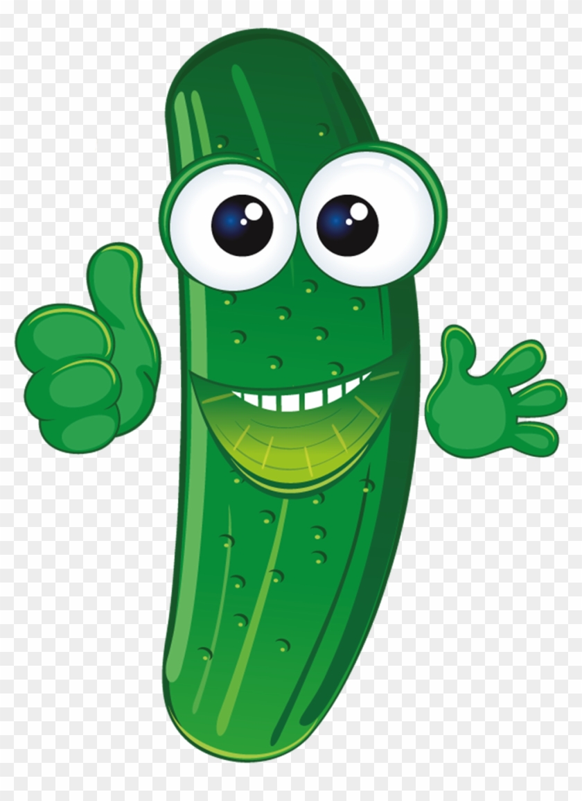 Cartoon Cucumber - Smiling Cucumber - Cucumber Smile Clipart #538016