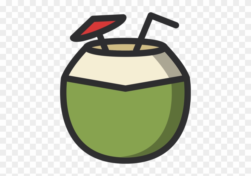 Coconutjuice, Coconut, Straw, Dinking, Drink Icon - Green Coconut Icon Png #538020