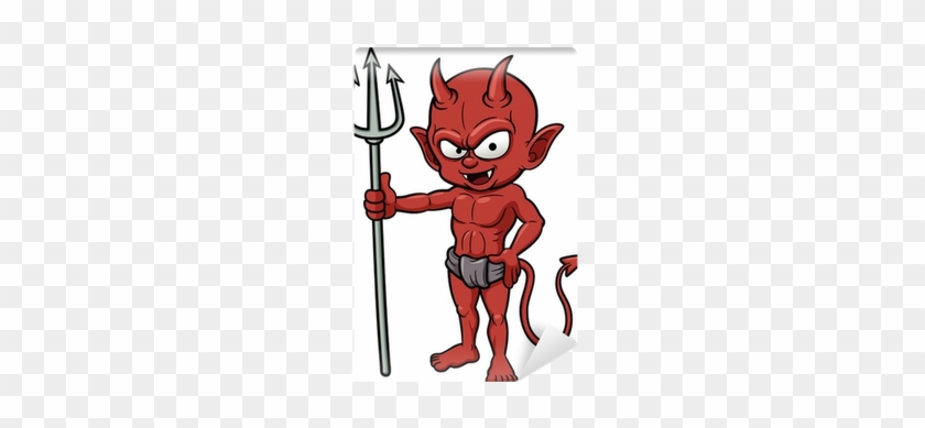 Vector Illustration Of Devil Cartoon Holding A Trident - Devil Cartoon #538321