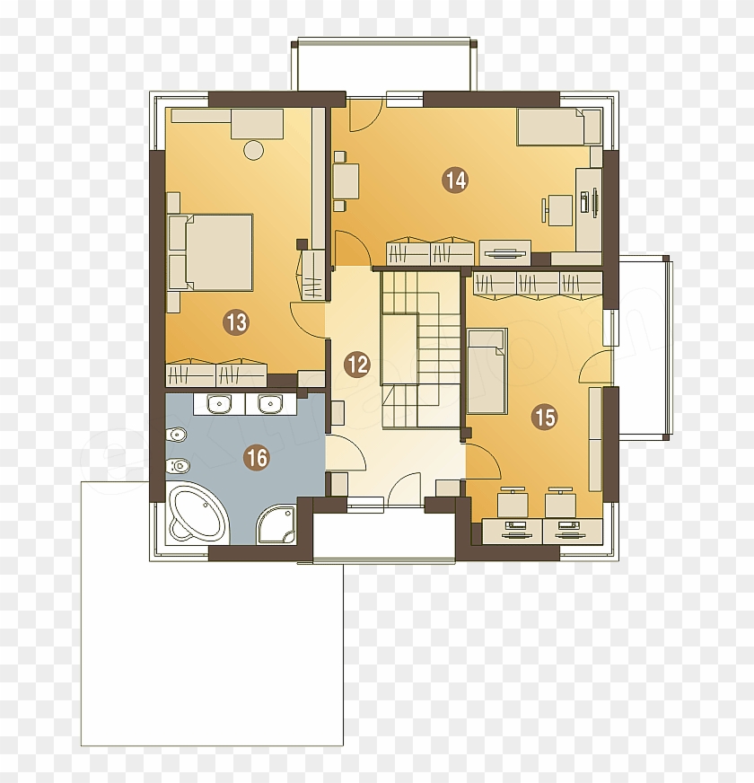Rzut Piętra Projektu Kastor Z Garażem 2-st - Floor Plan #539063