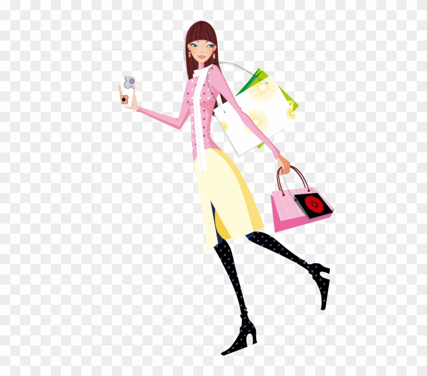 Happy Shopping Girl Vector Self-timer 595*842 Transprent - Happy Shopping Girl Vector Self-timer 595*842 Transprent #539294