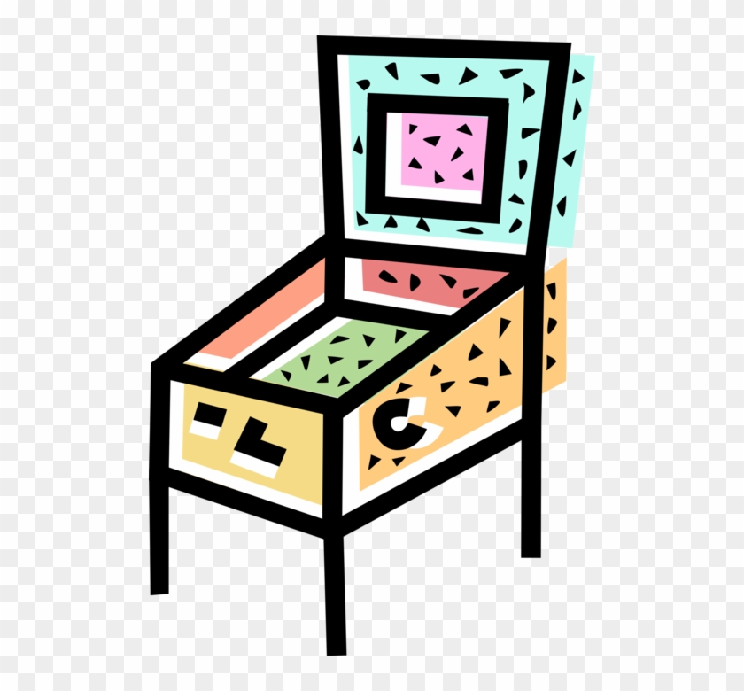 Vector Illustration Of Playing Pinball Machine Arcade - Chair #539564