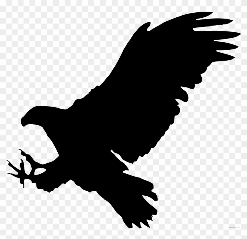 Eagle Silhouette Animal Free Black White Clipart Images - Bird Of Prey Silhouette #539735