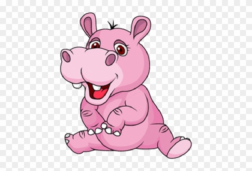 cute baby pink hippo