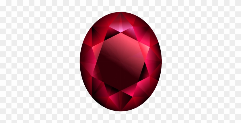 Red Oval Diamond - Oval Diamond Clipart #539974