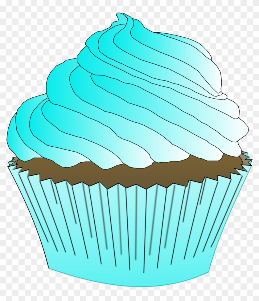 Clipart Chocolate Teal Cupcake - Cup Cake Icons Free #540061