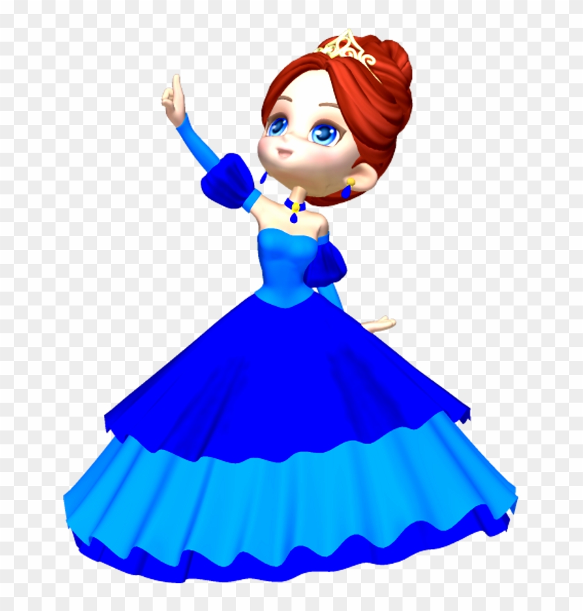 Princess In Blue Gown Png By Clipartcotttage - Blue Dress Doll Clipart #540082