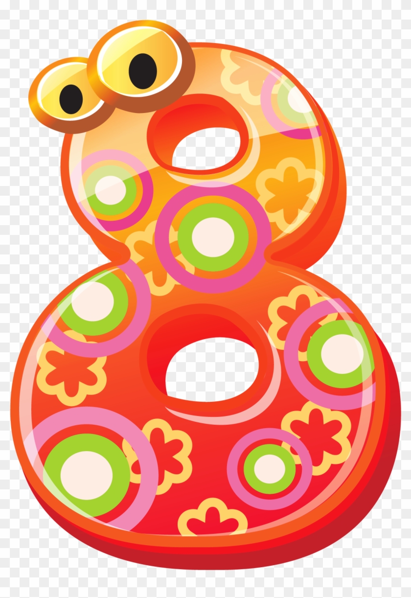 Cute Number Eight Png Clipart Image - Cute Number Clipart #540084