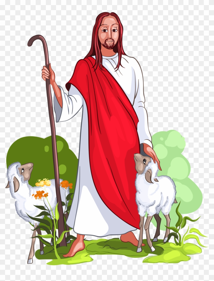 Jesus Is A Good Shepherd Vector Image On Vectorstock - Desenho Do Bom Pastor #540174