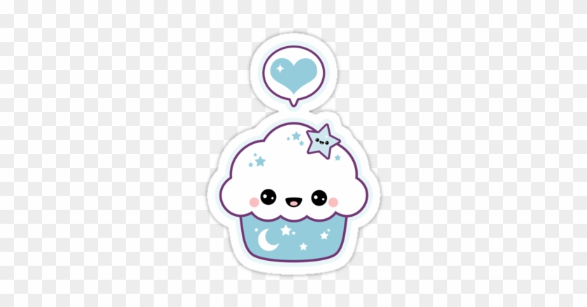 Free: Super Kawaii Lemon Nom Nom Cupcake Stickers - Cute Sticker 