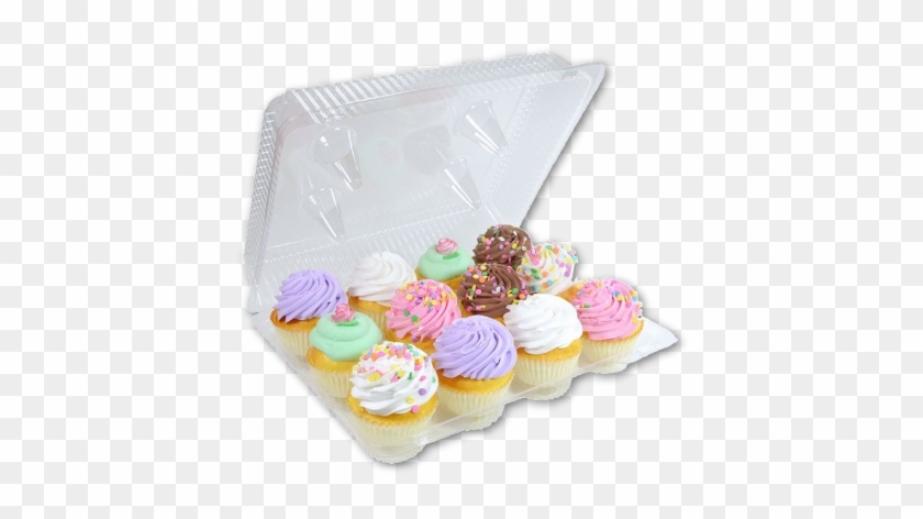 12 Count Cupcake Tray 100/cs - Chef Masterpiece Mini Cupcake Boxes, Mini Cupcake Containers #540290