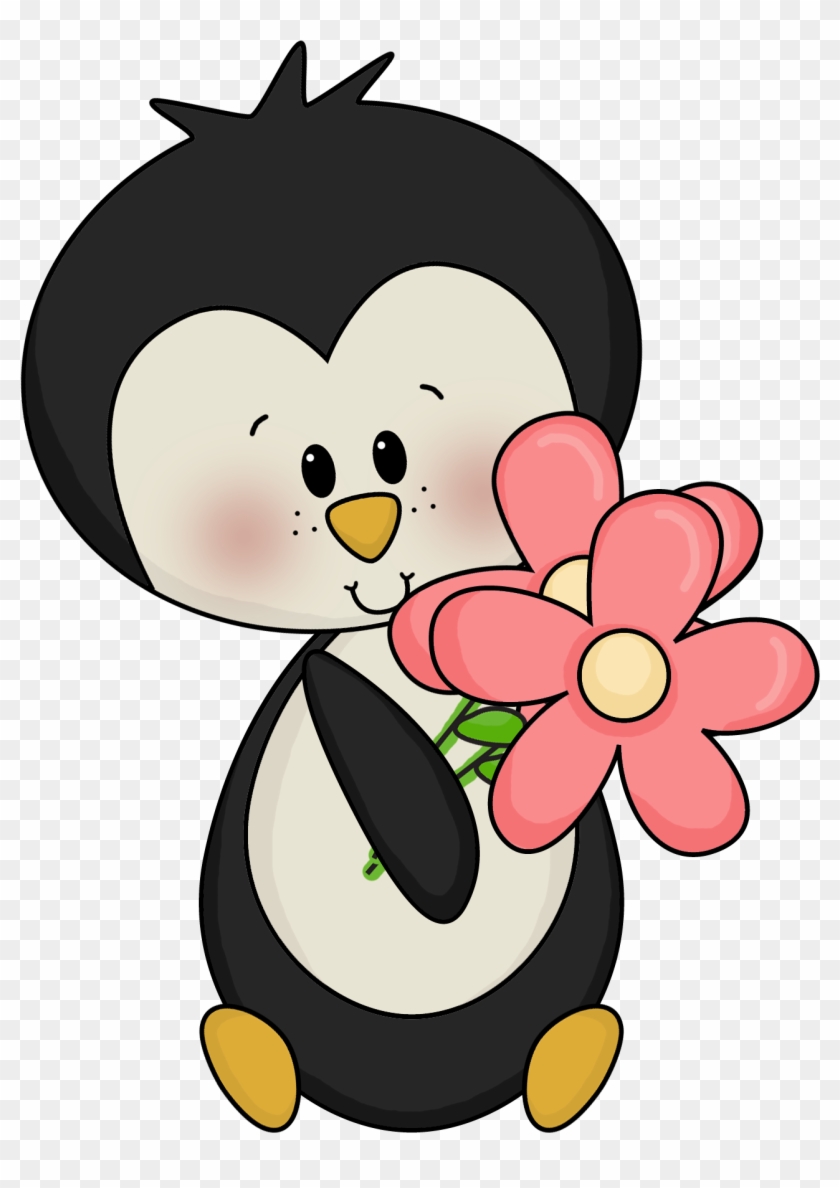 Photo By @daniellemoraesfalcao - Penguin With Flowers Clipart #540404