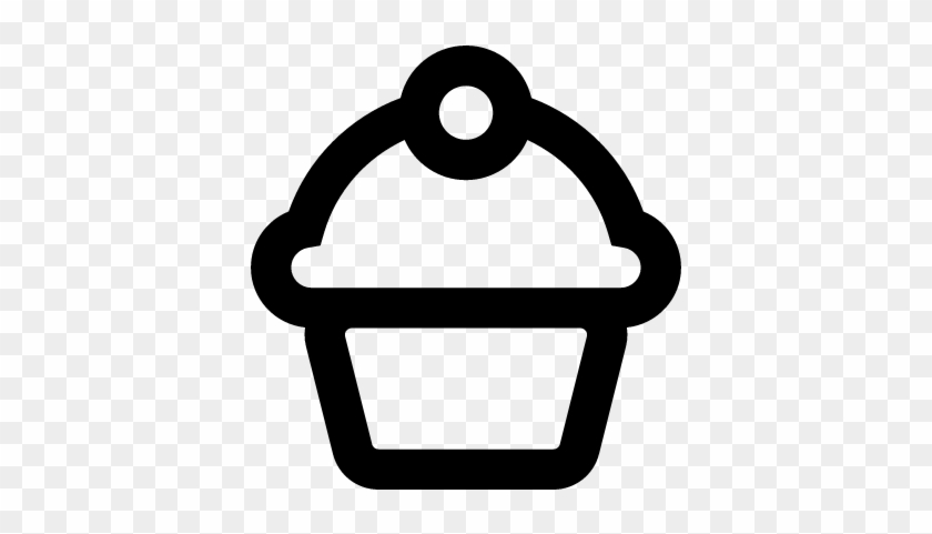 Cupcake Outline Vector - Cupcake Icon #540610