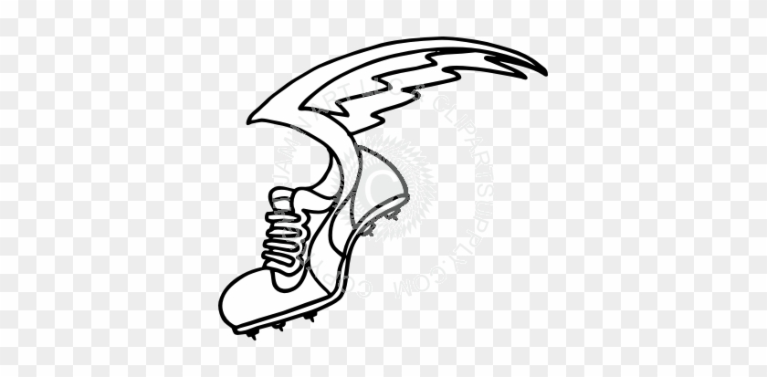 Track Shoe Clipart - Shoes With Wings Drawing #540908