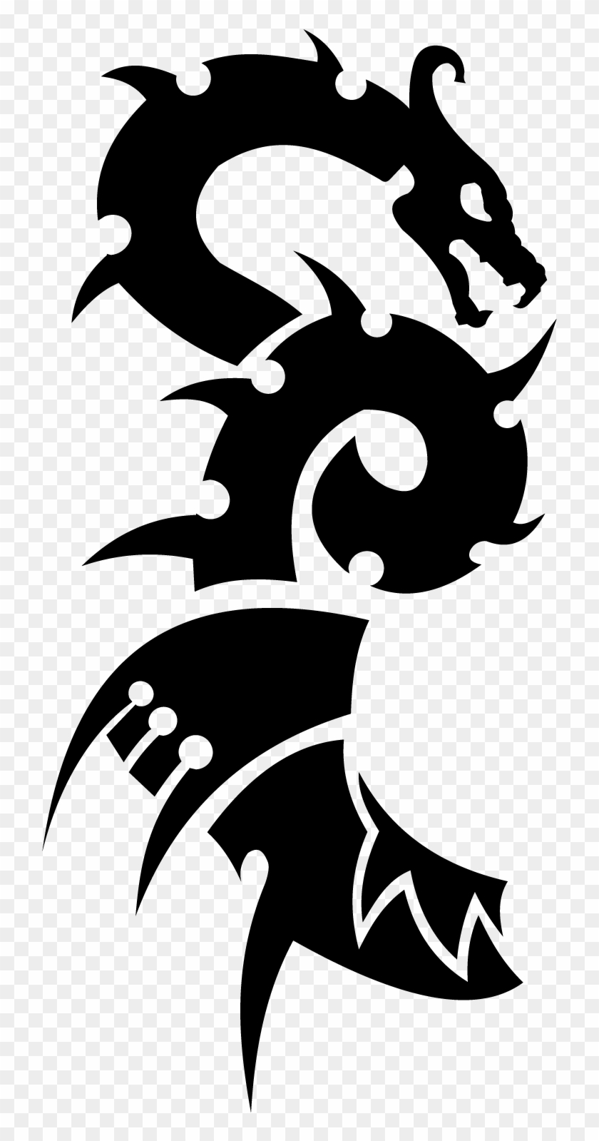 Extremely Cool Tribal Dragon Tattoo Design - Dragon - Free Transparent PNG  Clipart Images Download