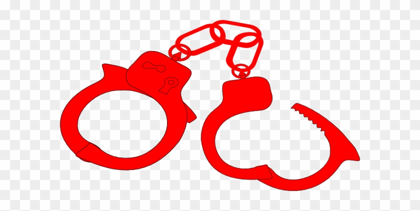 Red Handcuffs Clip Art - Cartoon Red Handcoughs #541187