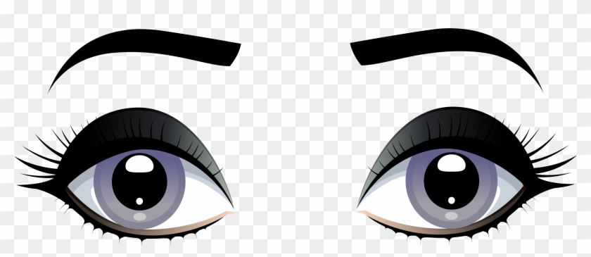 Female Grey Eyes With Eyebrows Png Clip Art - Female Grey Eyes With Eyebrows Png Clip Art #541325
