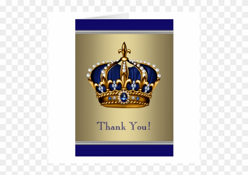 Royal Navy Blue Gold Crown Thank You Cards - Royal Blue And Gold Crown #541413