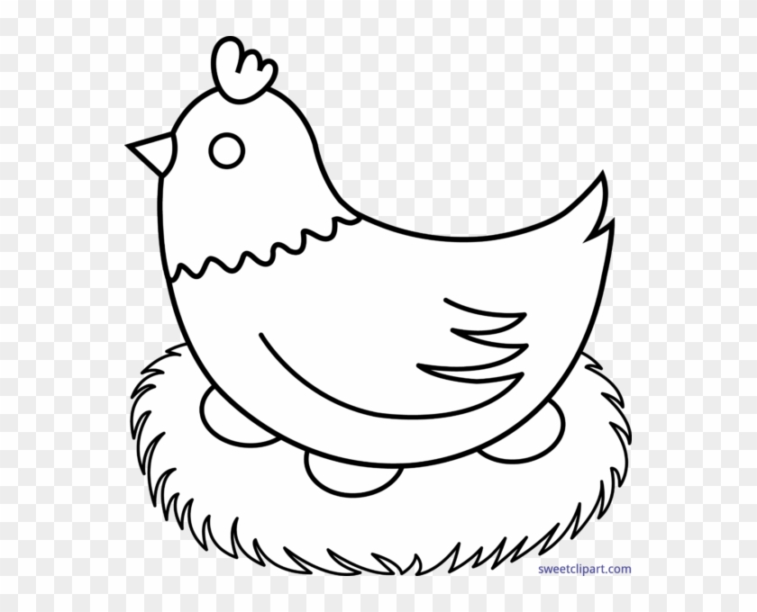 Sweet Clip Art - Hen Clipart Black And White #541423