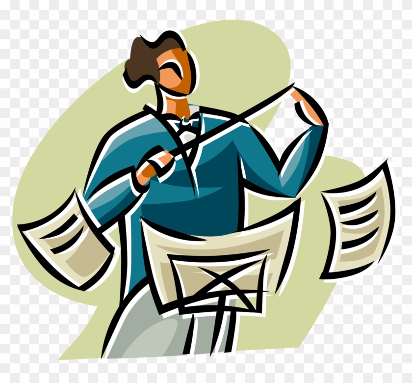 Vector Illustration Of Orchestra Maestro Conductor - Vector Illustration Of Orchestra Maestro Conductor #541637