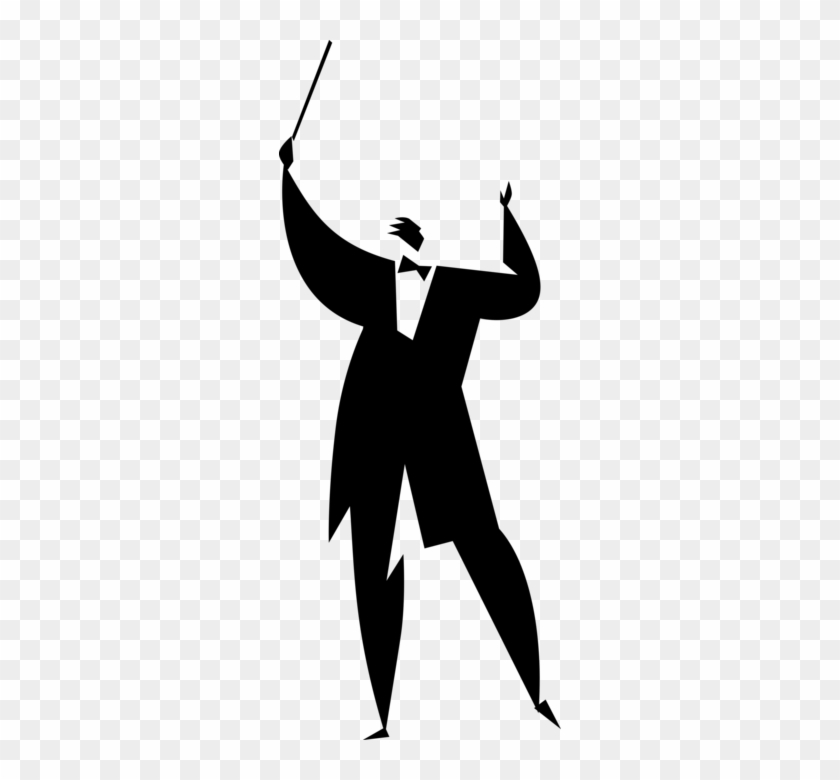 Vector Illustration Of Symphony Orchestra Conductor - Illustration #541661