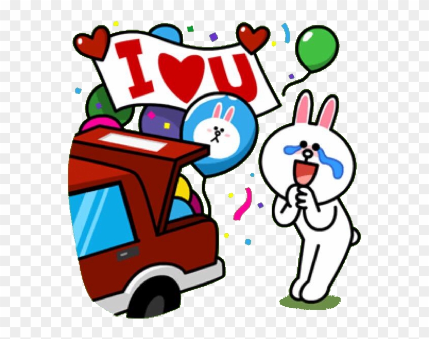 Cony Touched By Balloons Popping Out From The Boot - Brown And Cony In Car #541722