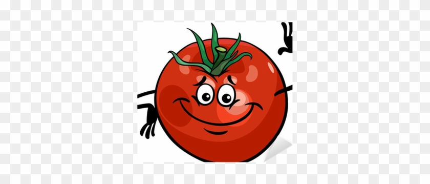 Aufkleber Niedliche Tomate Cartoon Illustration • Pixers® - Funny Cartoon Vegetables Greeting Card #541791