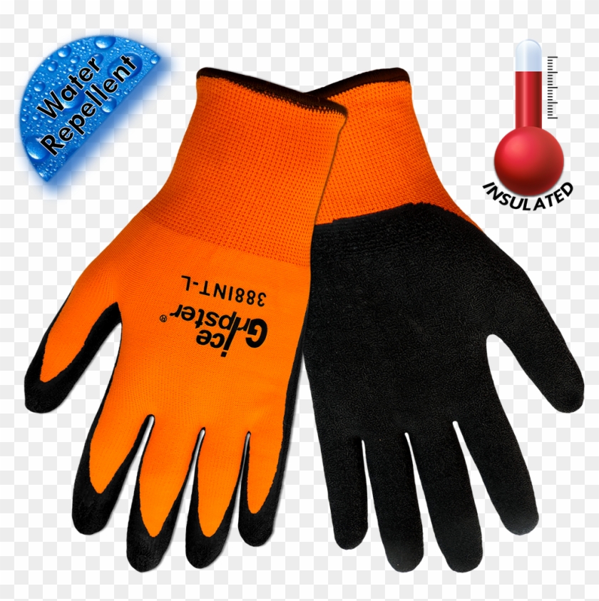 Ice Gripster 388int Cold Weather Work Gloves - Global Glove 300int Ice Gripster, High Visibility, #541853
