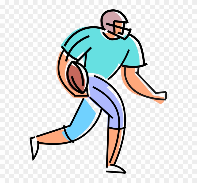 Vector Illustration Of Football Running Back Player - Vector Illustration Of Football Running Back Player #542005